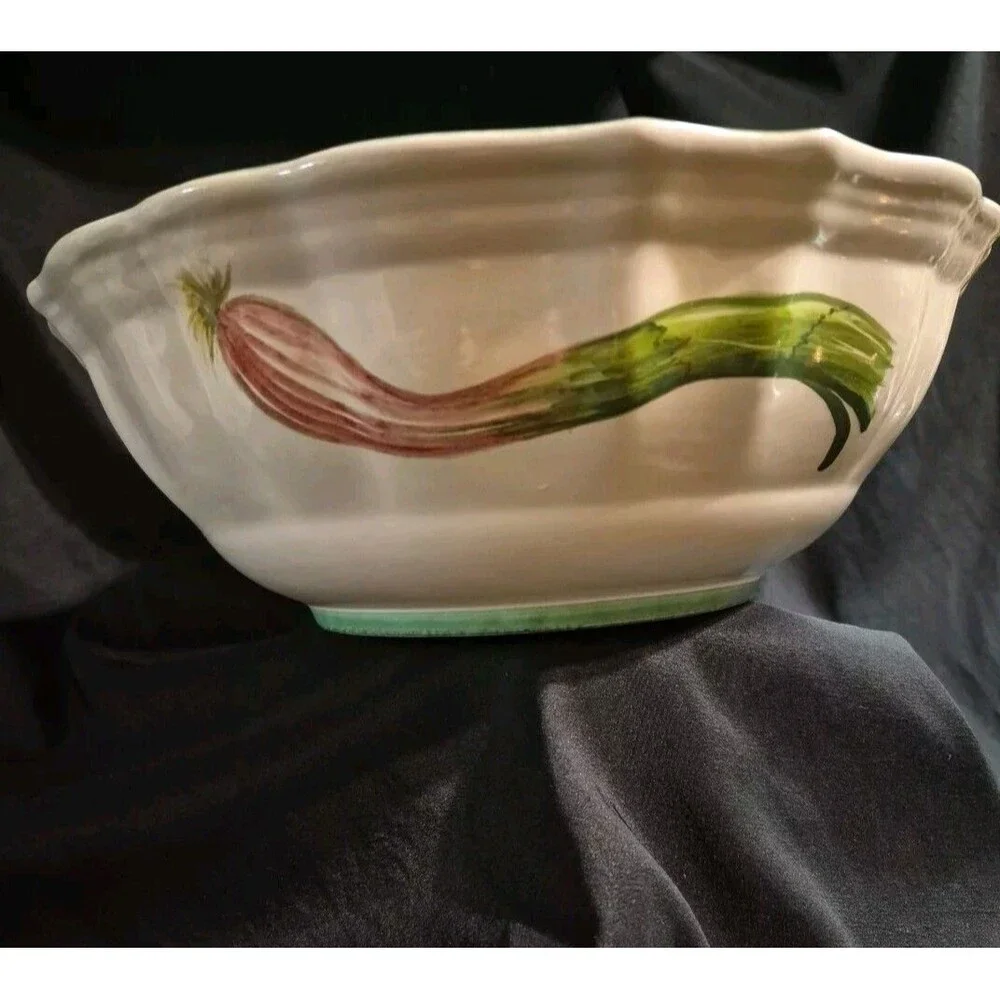 Cantagalli Italy Hand Painted Large Serving Bowl Artist Signed